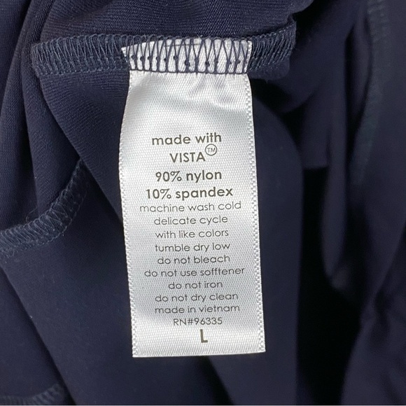 Susana Monaco Long Sleeve Turtleneck Slit Midi Dress Dark Blue Size L NWOT - Picture 7 of 7